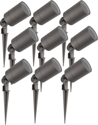 Ledvion - 9X LED Prikspots - Antraciet - IP65 - 5W - GU10 - 2M