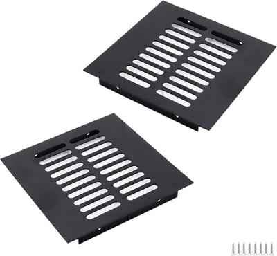 Ventilatie Rooster - Lucht Roosters - Luchtcirculatie Verbeteren - Corrosiebestendig Aluminium - 150 x 150 mm - Zwart