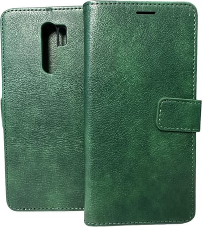 Bookcase Geschikt voor: Xiaomi Redmi 9 - Groen - portemonee hoesje
