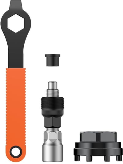 Dailygoods - Pawfly Cranktrekker voor fiets, crankverwijderingsgereedschap, pedaalgereedschap, met 8 tanden, dopsleutel, bovenkap, fietsreparatieset voor vierkante tapers Shimano en ISIS wigprofiel crankarmen