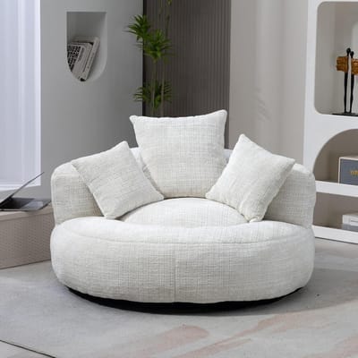 Grote zitzak - Luie stoel - Ontspannen thuis - Zonder installatie - 108x108x52cm - Beige