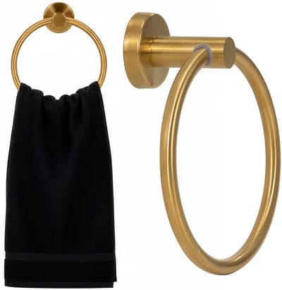 Handdoekring | Badkamerhanger | Handdoekrek | RVS | Ring | Glanzend | Goud | 3 Kg