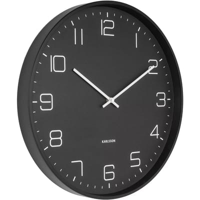 Karlsson Wandklok Lofty - IJzer mat Zwart - Ø40cm - Scandinavisch