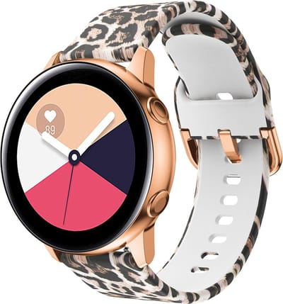Cadorabo Silicone bandje 22mm geschikt voor Samsung Galaxy Gear S3 / Gear 2 in Print Design Luipaard - Vervangingsmanchet geschikt voor Huawei Watch GT geschikt voor Watch 2 Pro geschikt voor Ticwatch Pro enz.
