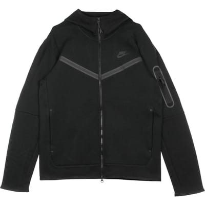 Lichtgewicht sweatshirt met capuchon en ritssluiting Sportswear Tech Fleece-hoodie voor heren, zwart/zwart