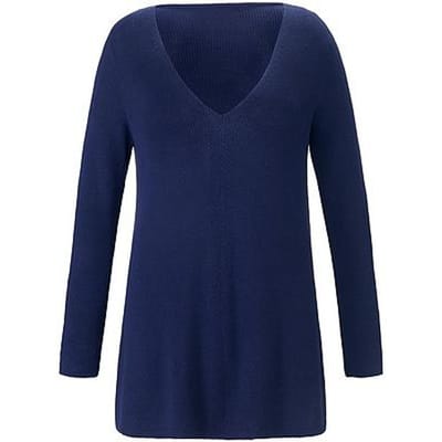 Trui in A-lijn V-hals Van Emilia Lay blauw