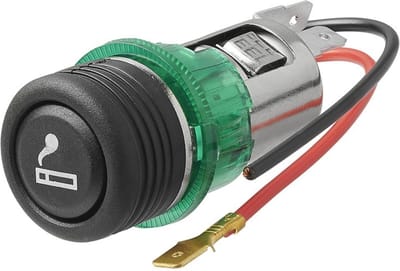 ProPlus Sigarettenaansteker met verlichting - Inbouwdoos - 12V/24V - Ø 28 mm - Zwart/Groen