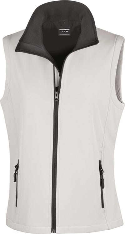 Result Women´s Printable Soft Shell Bodywarmer RT232F - White/Black - XXL