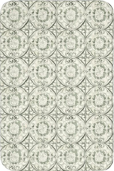 Badmat 60x90 cm - Antislip - Krulornament - Tegel - Groen - Badmatten voor badkamer - Badkamermat - Douchemat - Badkamer mat