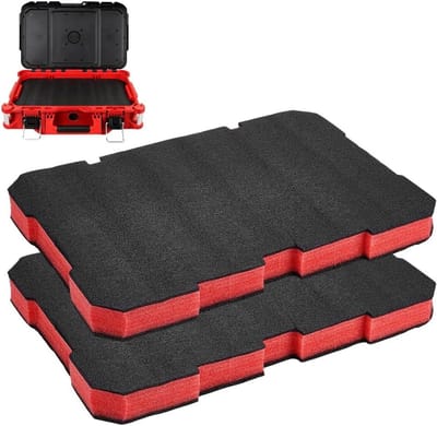 Set van 2 schuimvullingen 33,6 x 50 cm, vooraf gescoorde knutselschuim voor opberging, kast en gereedschapskist, zwart en veelzijdig gebruik