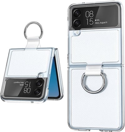 Hoesje Geschikt Voor Samsung Galaxy Z Flip 4 hoesje Backcover met Ring houder – Transparant