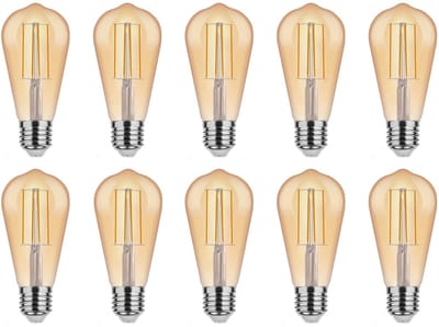 Asalite LED Lamp ST64 E27 Fitting - 7W = 50W - 650 Lumen - 2000K Warm Wit Licht - Niet Dimbaar - 220-240V - 10 stuks