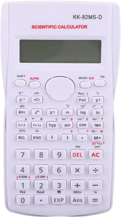 Wetenschappelijke Rekenmachine - Studenten Rekenmachine - Examens Maken - 240 Functies Groot Display - 12 Cijfers - Wit