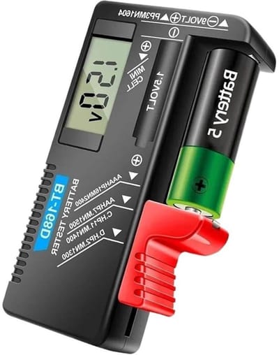 Digitale Batterijtester - Batterij Spanningstester - Batterijen Controleren - Universeel LCD Scherm - 113 x 64 x 30 mm - Zwart