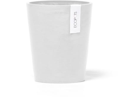 Ecopots Morinda Orchid 17 - Pure White - Ø17,1 x H19,5 cm - Ronde witte bloempot met waterreservoir
