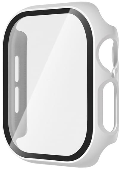 Screenprotector case - geschikt voor Apple Watch 10 / 11 42mm - full cover - hoesje - gehard glas - 42 mm - volledige bescherming - wit