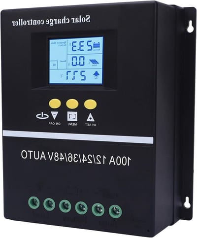 Zonne Laadregelaar - MPPT Controller Batterij - Zonnepanelen Laden - LCD Scherm - 100A 100V - Grijs