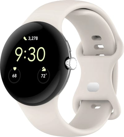 Strap-it Siliconen Classic smartwatch bandje geschikt voor Google Pixel Watch 5 (41 mm) / 4 (41 mm) / 3 (41 mm) / 2 / 1 - Zand wit