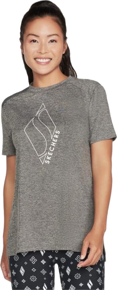 Skechers Diamond Blissful Tee W1TS327-BLK, Vrouwen, Grijs, T-shirt, maat: XS