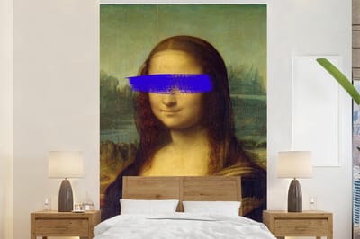 Behang - Fotobehang Mona Lisa - Leonardo da Vinci - Blauw - Oude meesters - Breedte 170 cm x hoogte 260 cm