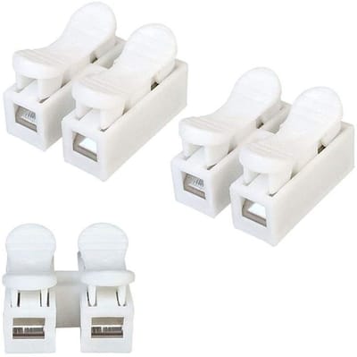 Dailygoods - CH2 veerconnectoren - snelveerdraadconnector - zelfblokkerende kabelconnectoren - wit - snelterminal - 100 stuks - geschikt voor 0,5 ~ 2,...