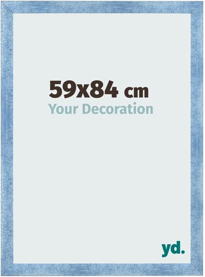 Your Decoration - Fotolijst 59x84 cm - MDF - Helder Blauw Geveegd - Pisa