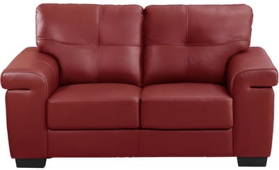 Vente-unique Tweezitsbank van leer HAZEL - Rood