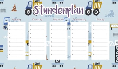 Wallvy - Magnetische Lesplanner - 30x17,5cm - Machines - Blauw
