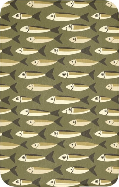 WC mat 50x80 cm - Antislip - Vis - Patroon - Groen - Toiletmat - Vloermat - Douchemat - Toilet tapijt - Toiletmatten