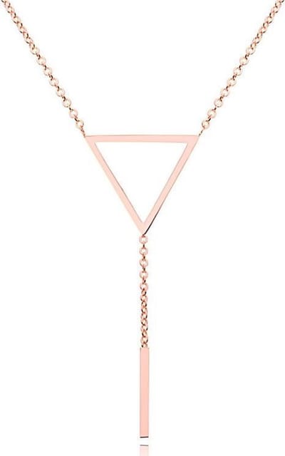Dames ketting Cilla Jewels Edelstaal Verguld rose Driehoek Staaf