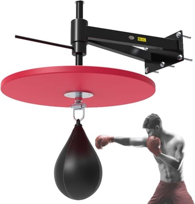 Speed Bag Stand - Boksbal Platform - Training Verbeteren - Verstelbare Hoogte - Wandmontage - Zwart