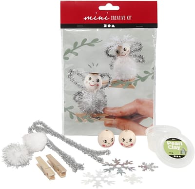 Creative mini kit, engelen op houten knijpers, 1 doos