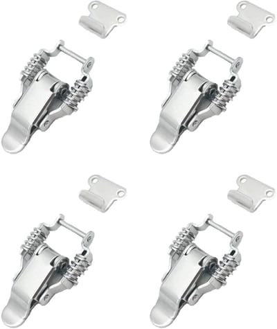 Dailygoods - Set van 4 Roestvrijstalen Veerklemmen voor Gereedschapskisten