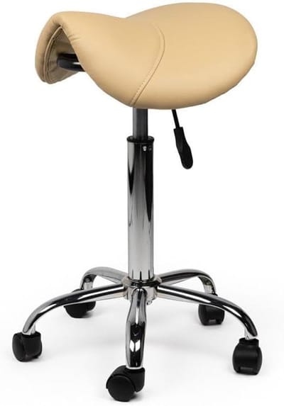 Ergonomische Zadelkruk - Zadelstoel Kruk - Comfortabel Zitten - Verstelbare Zithoogte - 125 KG Draaggewicht - Beige