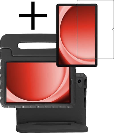 Hoes - Geschikt voor Samsung Galaxy Tab A9 Plus - Met Screenprotector - Kinderhoes Shockproof Bumper - Kidsproof Case - Tablet Hoesje - Kinder Cover - Zwart