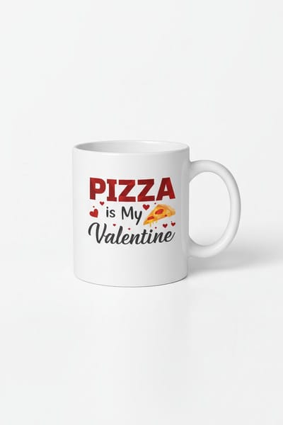 Pizza is My Valentine Mok | Uniek Valentijnscadeau voor Pizza Liefhebbers