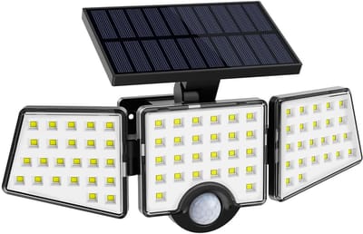 Zonnelamp voor Buiten met Bewegingssensor, 1000 Lumen, 72 LED's, Waterdicht, 270 Graden Verlichtingshoek