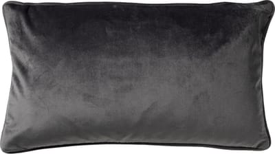 Dutch Decor FINN - Sierkussen 30x50 cm - velvet - lendekussen - Charcoal Gray - antraciet - Inclusief binnenkussen - Luxe kussens voor woonkamer & bank