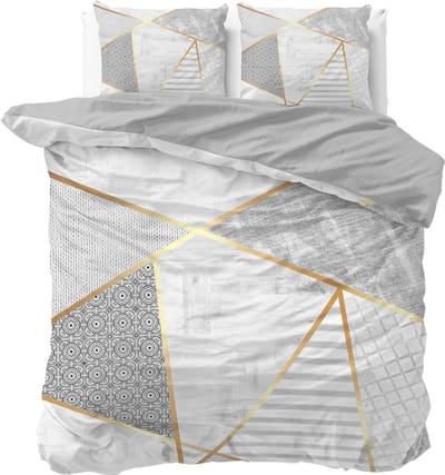 Sleeptime dekbedovertrek Graphic Wit 240 x 200/220 cm
