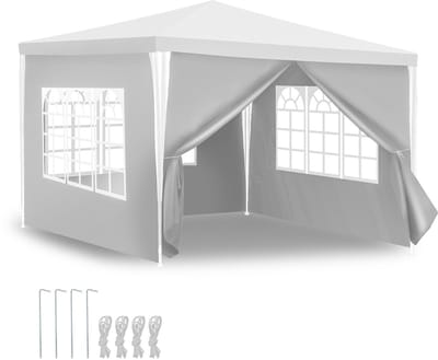 Garden Partytent met Zijwanden - Paviljoen - 3x3 - Waterdicht - Wit