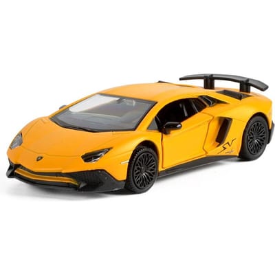 5 Inch Metalen Auto Simulatie Diecast & Speelgoedvoertuig Lamborghini Aventador LP750-4 SV Coupe RMZ city 1:36 legeringsmodellen cadeaus voor kinderen yellow