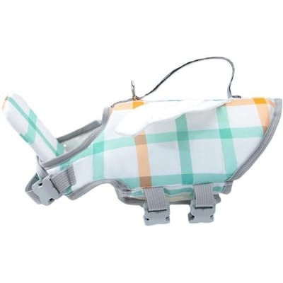Gilet de sauvetage pour chien réglable Dessin animé Imperméable Maillot de bain pour chien Forme Abeille/Dinosaure Flottabilité élevée Gilet de natation pour animal de compagnie Chiens de petite et moyenne taille (White,M) blanc