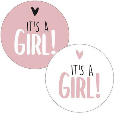 I's a girl Sluitzegel oud roze-wit