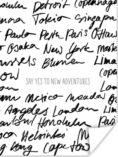 Poster Spreuken - Quotes - Say yes to new adventures - 120x160 cm XXL