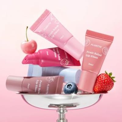 FLORTTE - Fruit Salad Series Tube Lip Gloss - 5 Colors #F01 Two Apricots - 5g
