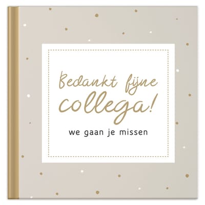 Fyllbooks - Afscheidsboek Collega - Invulboek - Afscheid Collega - Afscheidscadeau - Beige - Geschikt voor: 62 Personen