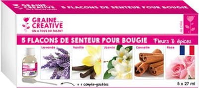 Graine Creative kaarsen geurset bloemen en kruiden 5x27 ml DIY.