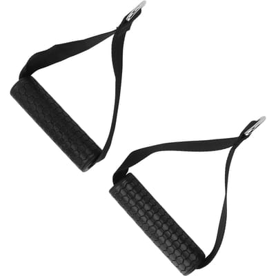 1 Paire Poignées d'Exercice Poignée en Caoutchouc Flexible Poignées pour Bandes de Résistance pour Poulies de Machine à Câbles Équipement de Gymnastique Poids black