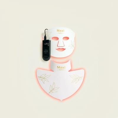Maxi Meilleur® Pro Series full set - led masker & decolleté – uw verbeterde anti aging routine met lichttechnologie - huidverjongingsapparaat - Red Light Therapy (rood & infrarood licht) - LED Gezichtsmasker & Decolleté White