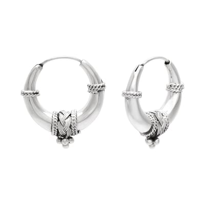 WeLoveSilver - oorringen zilver - Bali hoops - 925 sterling - met kettinkjes